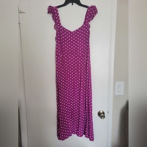 🎀Loft Purple Polka Dot Dress🎀
